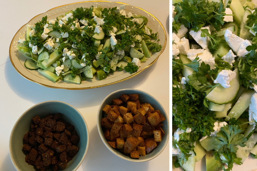 Opskrift på grøn salat med melon og feta